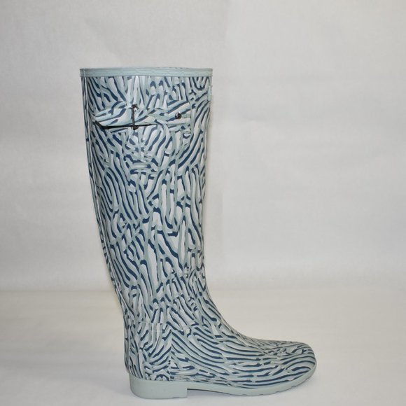 New! Hunter Refined Tall Coral Print Waterproof Boot Size 9  $225 Hunter Refined Tall Knee Boot Coral Print Waterproof Winter Snow Size 9